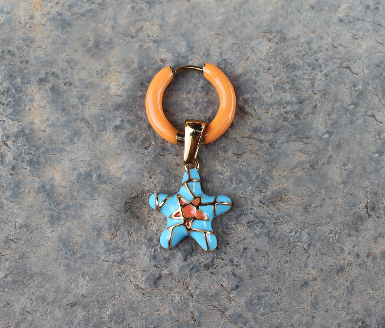 Blue Starfish Paslanmaz Çelik Küpe