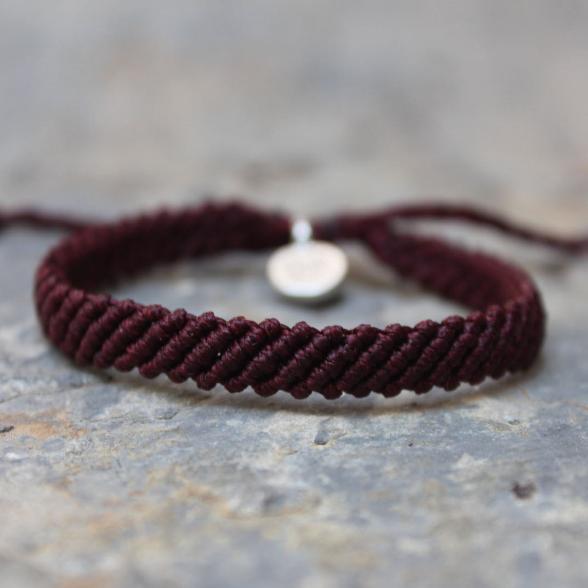 Pacifico Knitted Bracelet/ Dark Claret Red