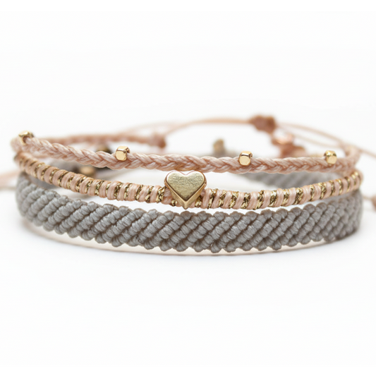 Lovefull 3-piece Bracelet Set / Cream