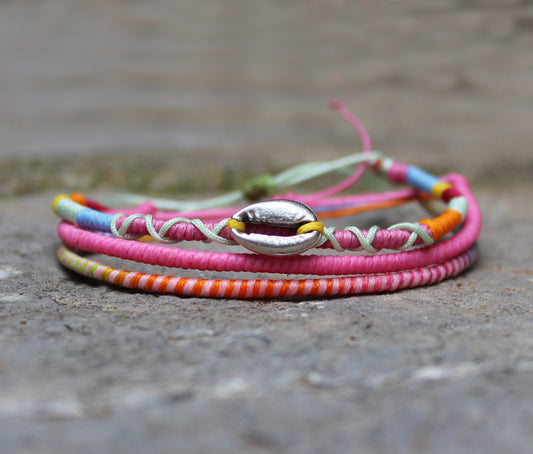 Loop 3 Thin Bracelet Set / Pinkyshell