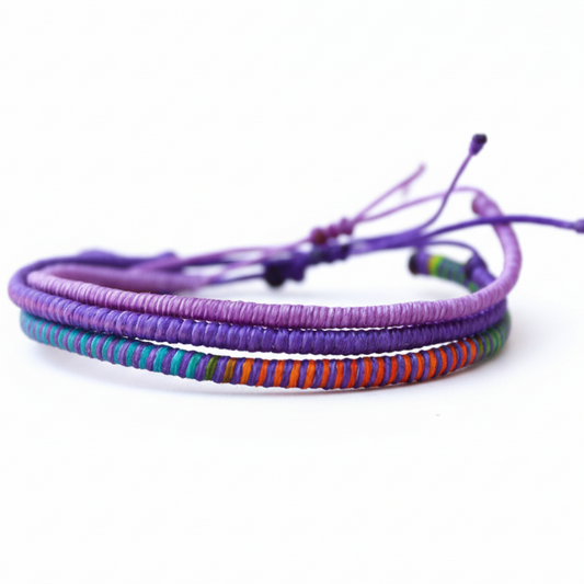 Loop 3lü İnce Bileklik Seti / Purps