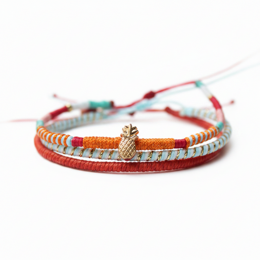 Loop 3 Thin Bracelet Set / Pineapple