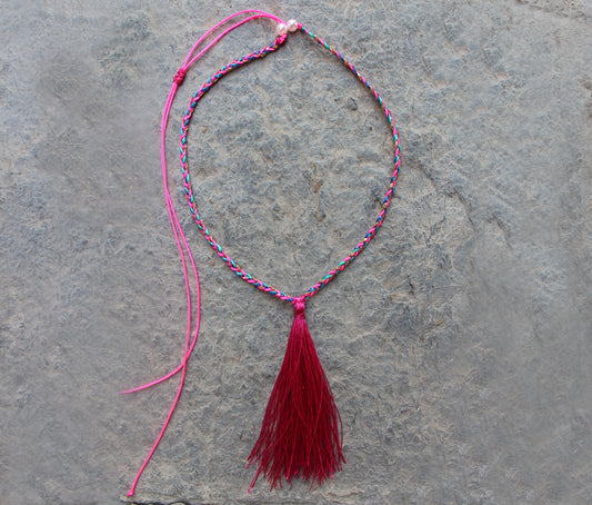Pink Tassel Kolye