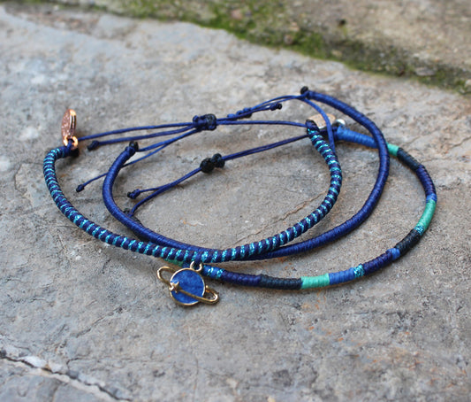 Planet Blue 3-Piece Bracelet Set